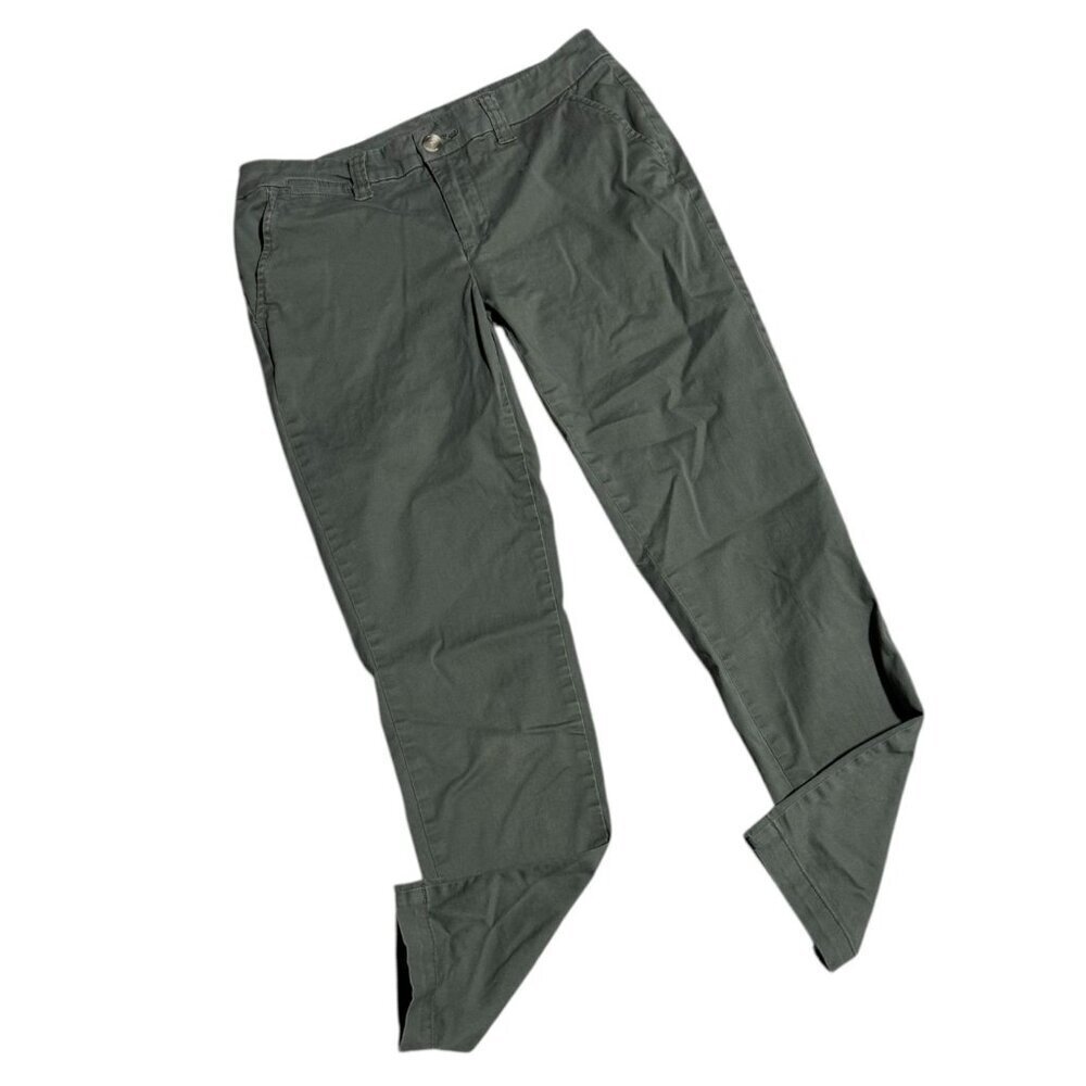 Maison Jules Army Green Mid Rise Casual Ankle Length Pants Women's Size 0